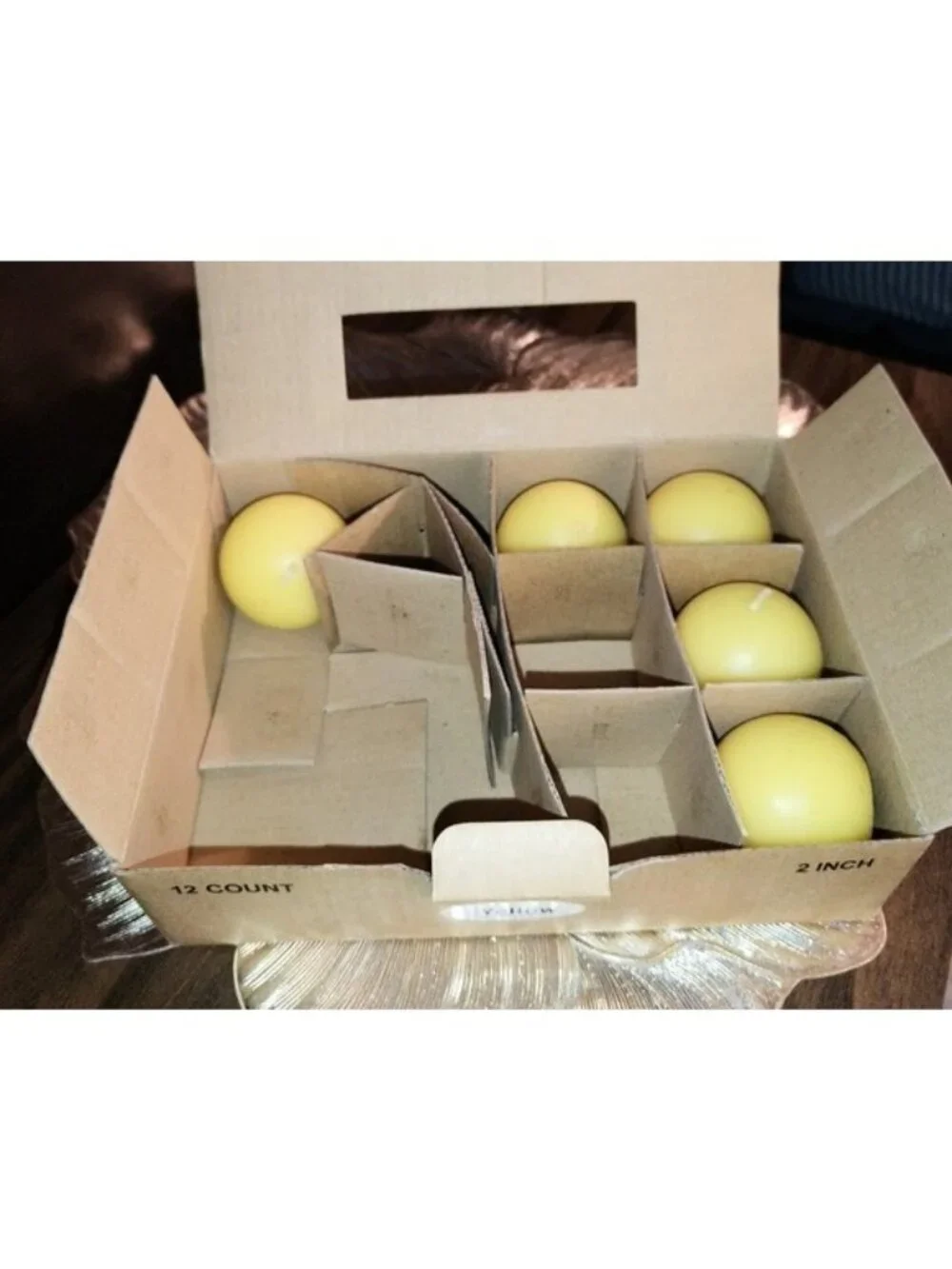 NEW Zest Candles 2 in Round Pale Yellow Candles 5 pcs.