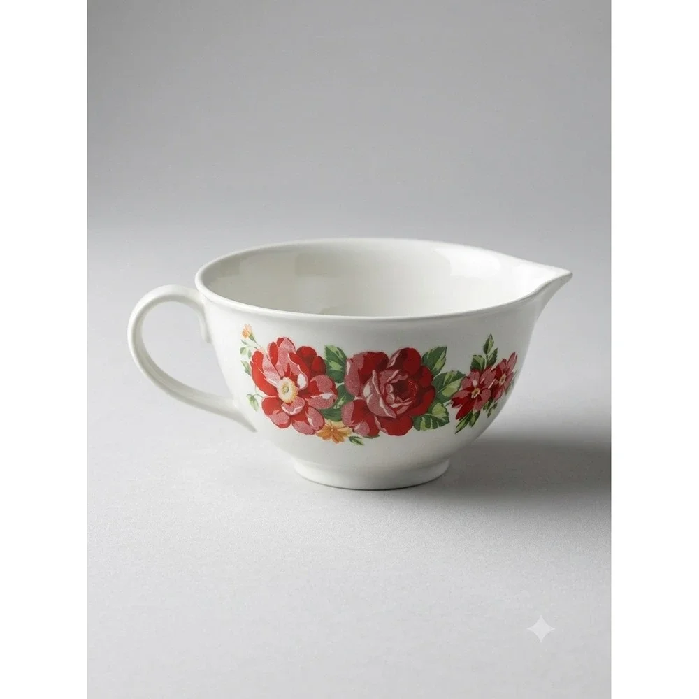 The Pioneer Woman Red Floral Melamine Measuring Cup 1 Cup 8oz White Farmhouse