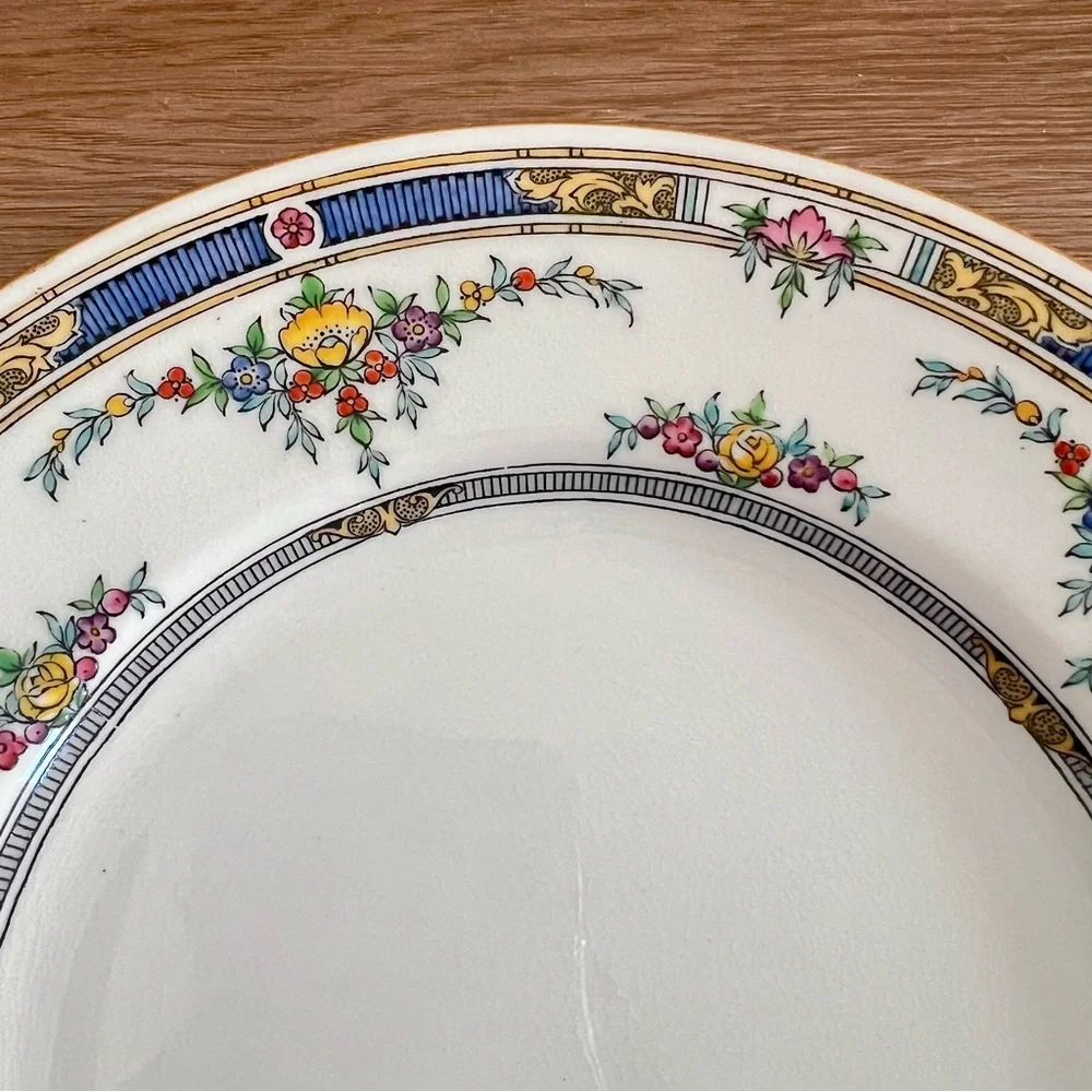 Antique‎ 1924 Mintons England Princess Yellow Flower Bone China Salad Plate 7.5