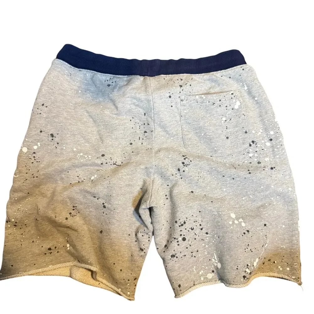 Ralph Lauren Paint Splatter Drawstring Sweat Shorts, Gray & Navy, Boys 14/16