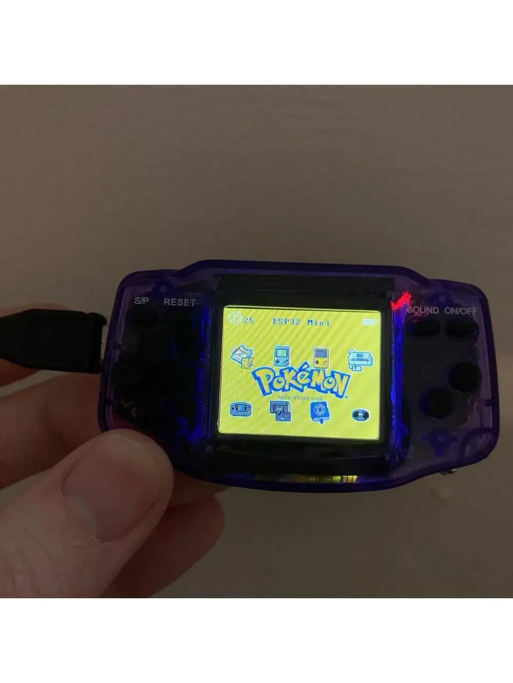 Nintendo Game Box Mini Gaming Console esp32 Purple Clear