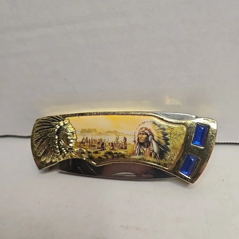 Knife Folding Native‎ American Indian Warrior Used