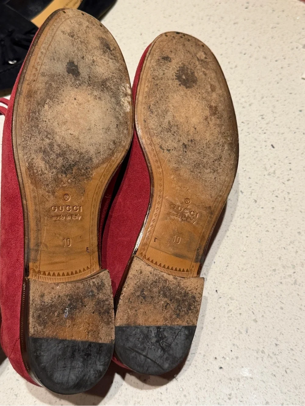 Gucci Red Horsebit 1953 Suede loafers