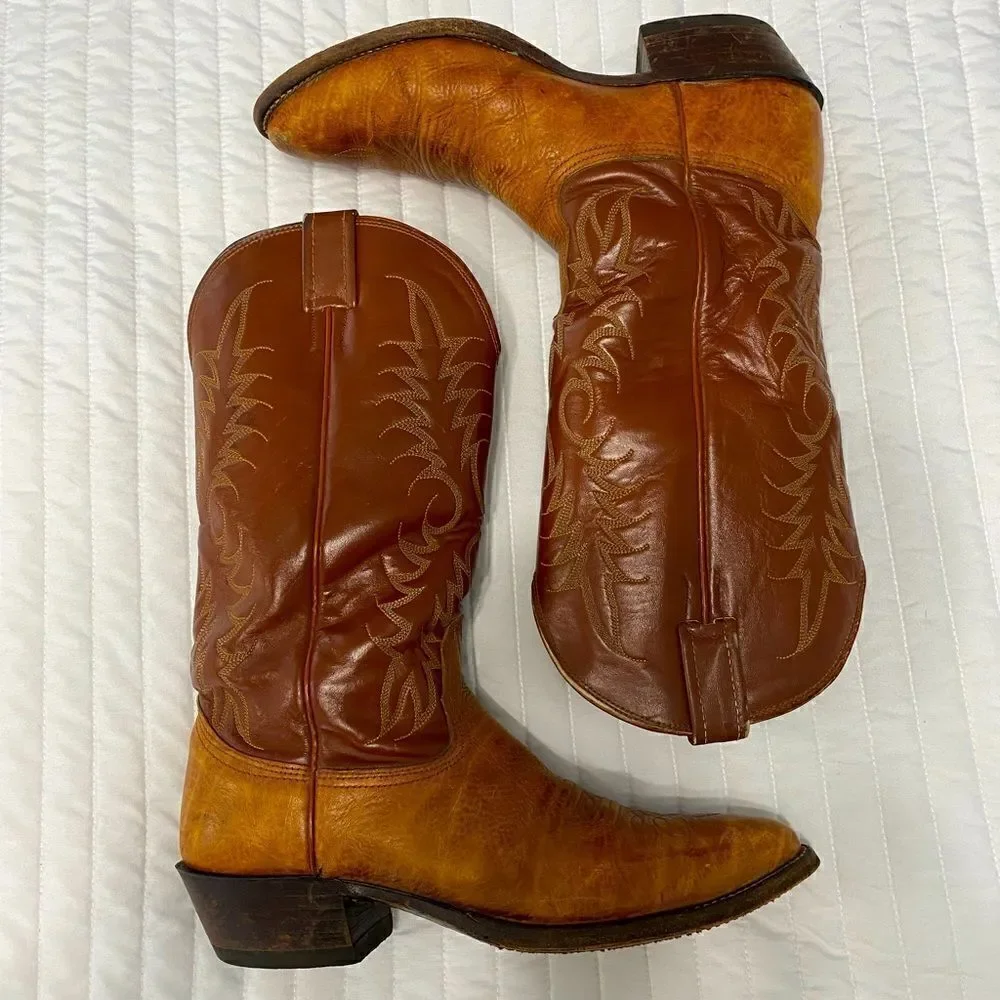 NOCONA Cowboy Leather Boots Men Size 8.5