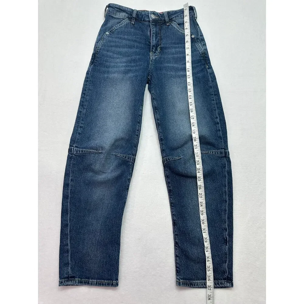 Pilcro Anthropologie High Rise Tapered Boyfriend Jeans Size 25 Medium Wash Denim