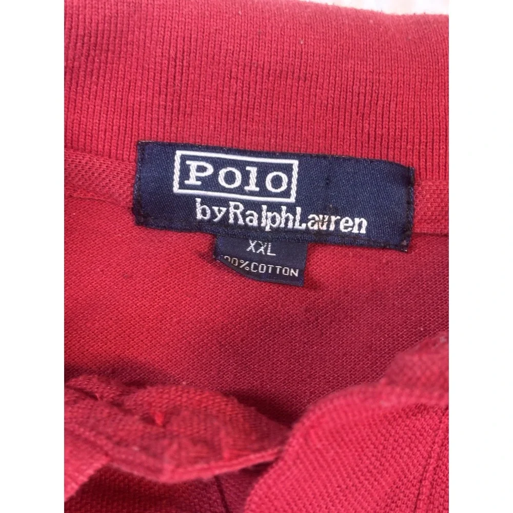 Vintage Polo Ralph‎ Lauren Shirt XXL Men's Classic Solid Long Sleeve 2XL Big Red