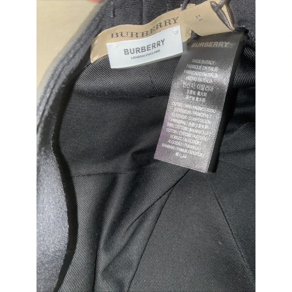 BURBERRY Baseball Cap Men's M Black October B Series Kingdom Logo‎ Italy NEW