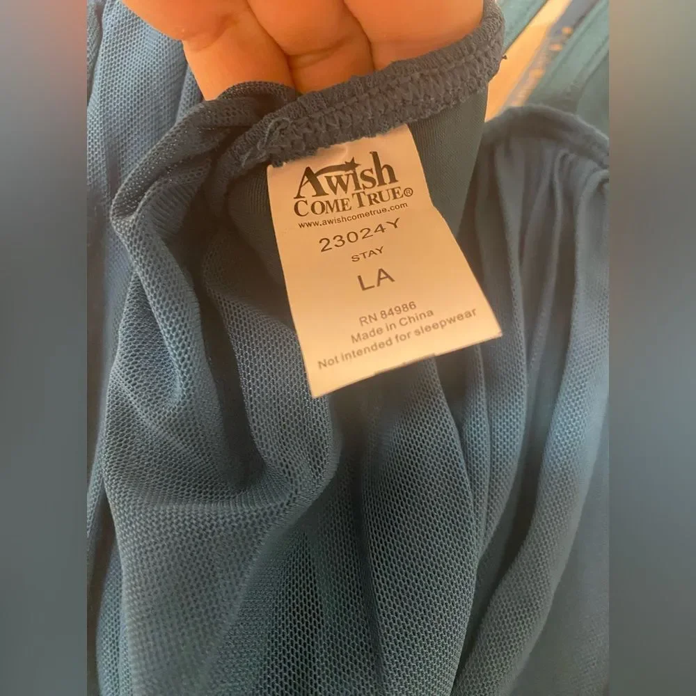 A wish come true dance costume teal lyrical dress 23024Y Stay LA-Large adult