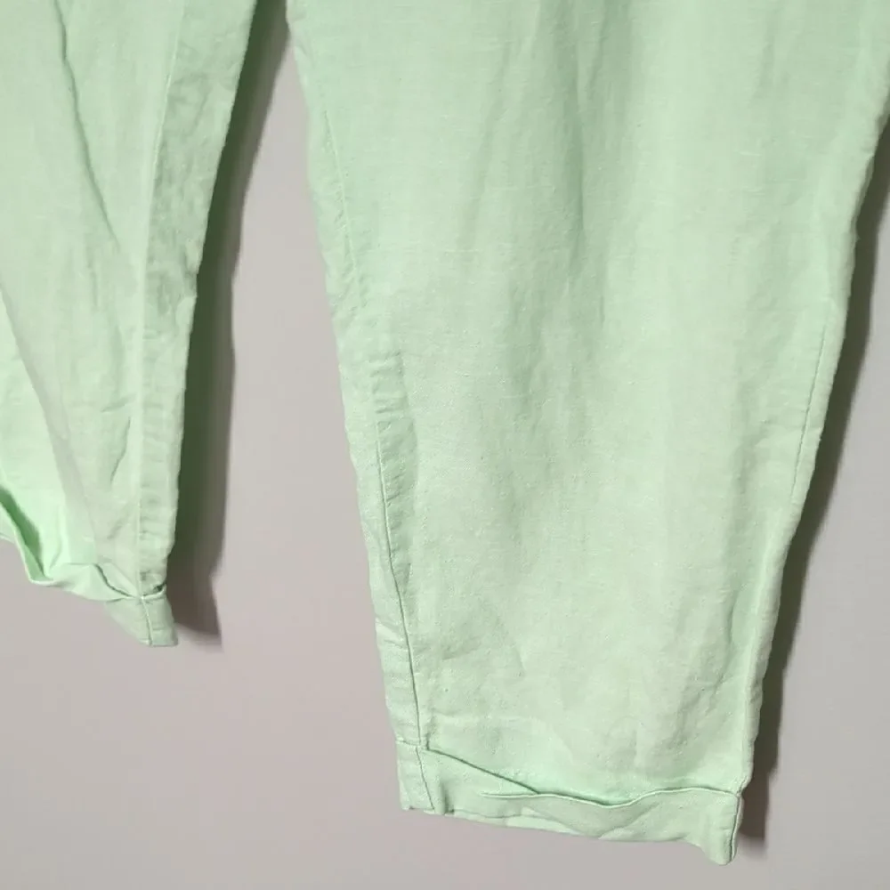Banana Republic Light Green Linen Cropped Pants
