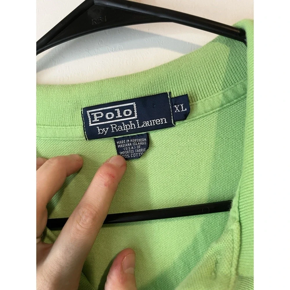 Vintage Polo Ralph Lauren Polo Shirt Mens‎ Size XL Green Pony Logo Short Sleeve