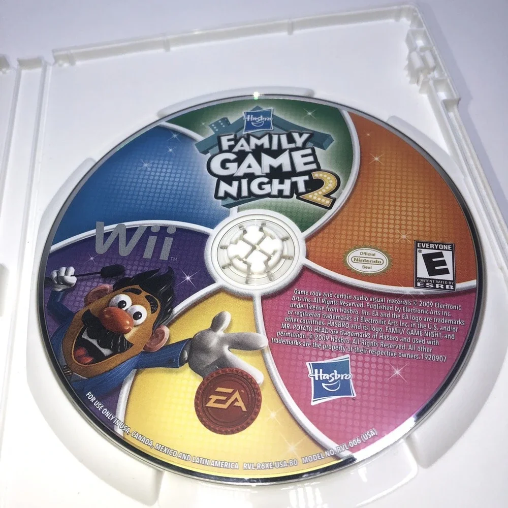 Hasbro Family Game Night‎ 2 (Nintendo Wii, 2009) COMPLETE disk/case/manual
