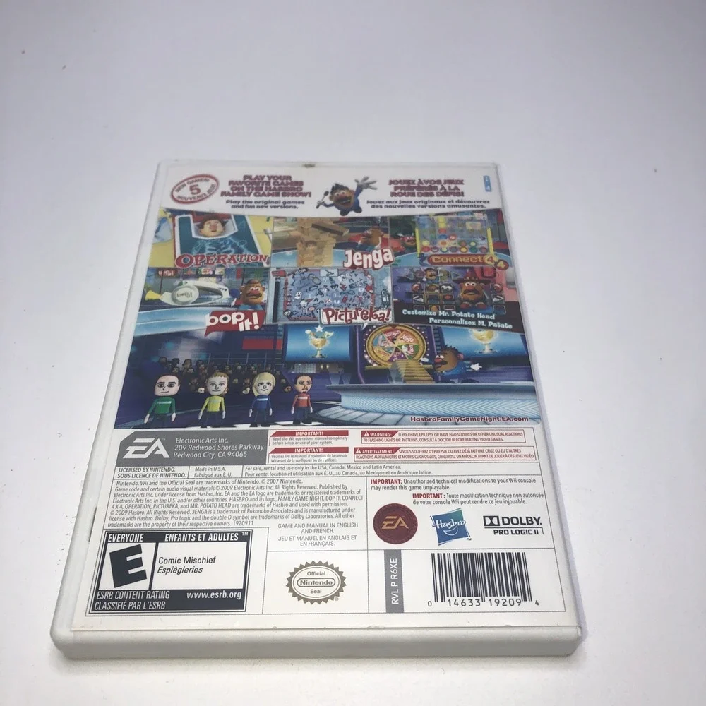 Hasbro Family Game Night‎ 2 (Nintendo Wii, 2009) COMPLETE disk/case/manual