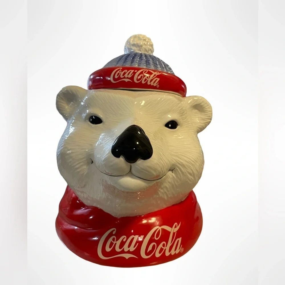 Vintage 1996 Coca-Cola polar bear cookie jar‎