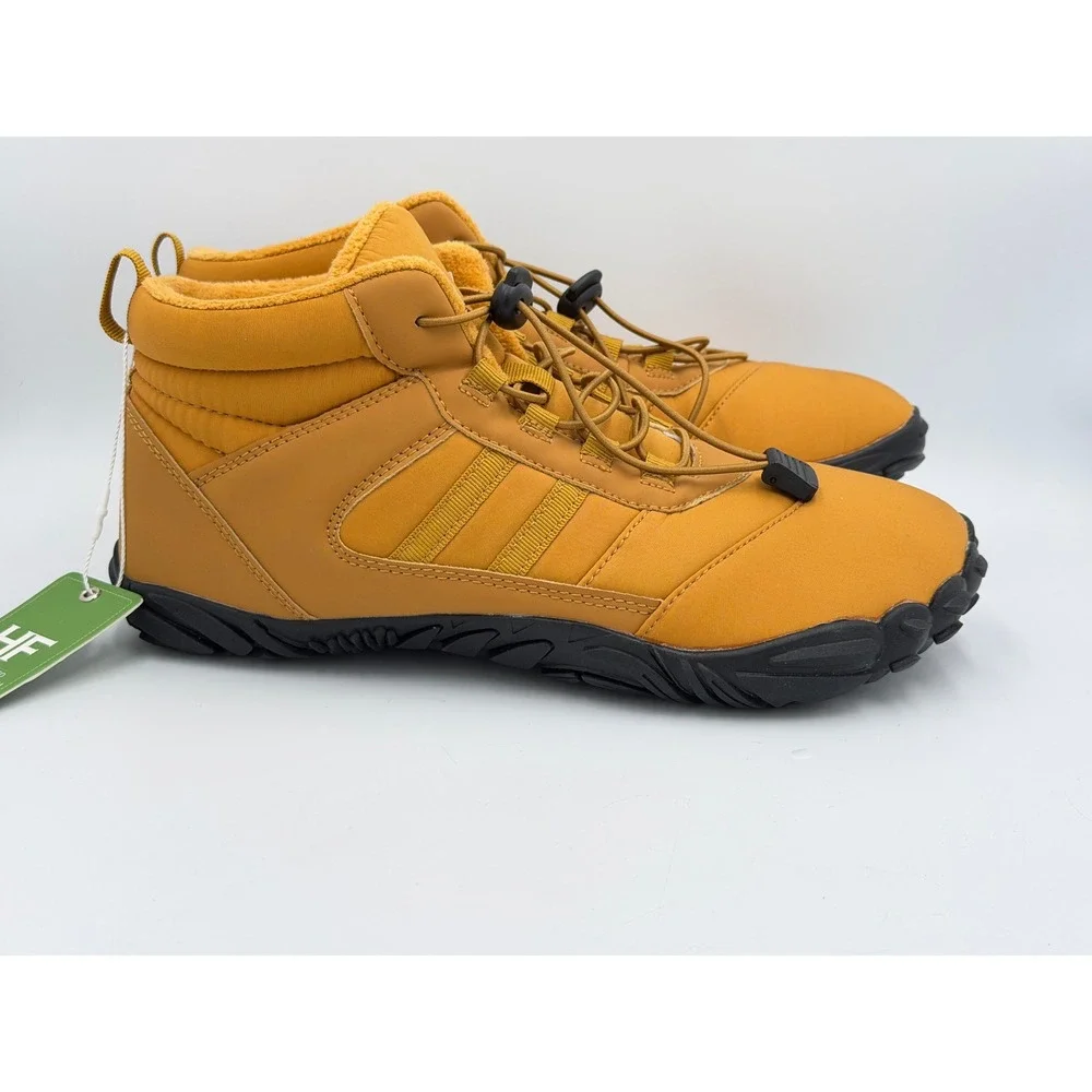 HIKE Footwear HF Barefoot Winter Boots Mens EU 42 Yellow Insulated Wide Toe Box