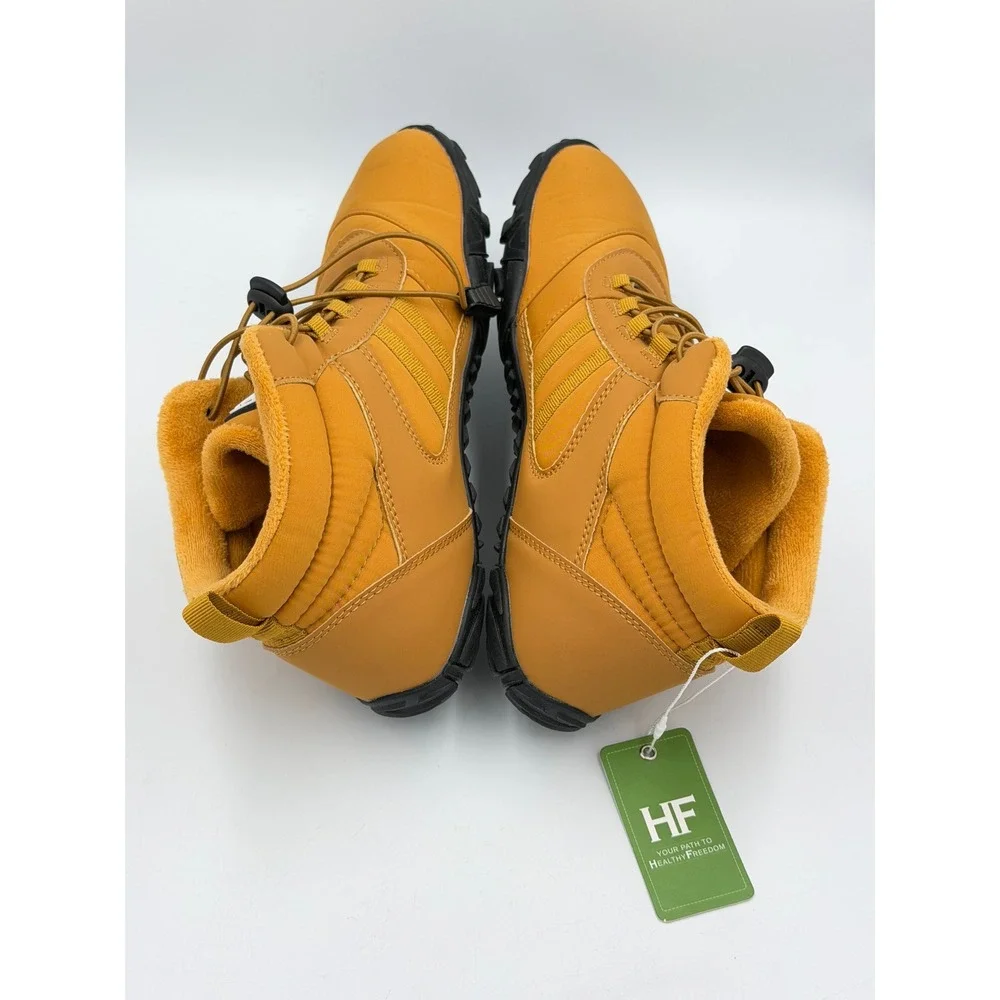 HIKE Footwear HF Barefoot Winter Boots Mens EU 42 Yellow Insulated Wide Toe Box