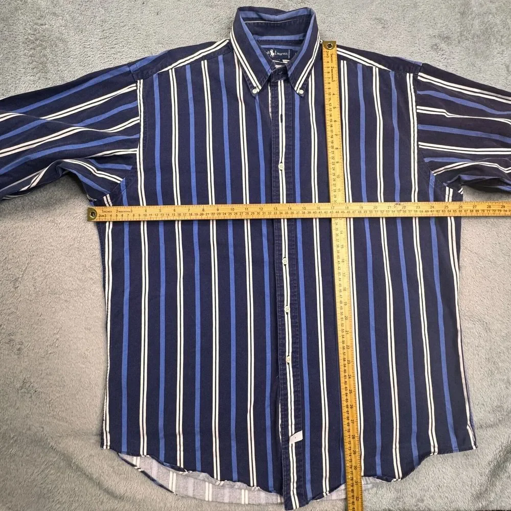 Polo Ralph‎ Lauren Men's Stripe Shirt Long Sleeve Size Large 90's Vibe