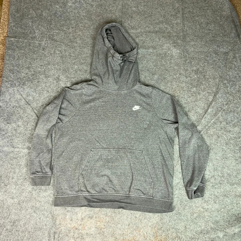 Nike Womens Hoodie 1X Plus Gray White Sweatshirt‎ Sweater Air Lounge Sports Top