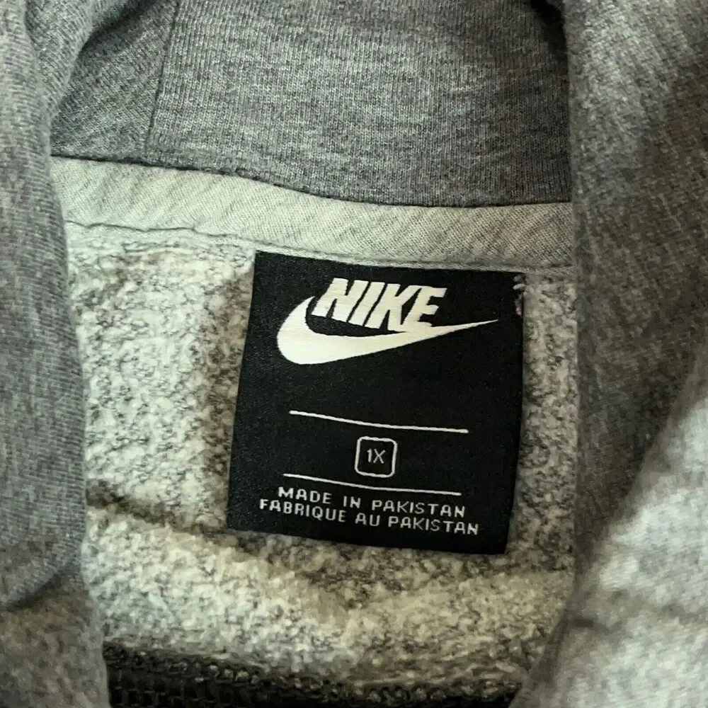 Nike Womens Hoodie 1X Plus Gray White Sweatshirt‎ Sweater Air Lounge Sports Top