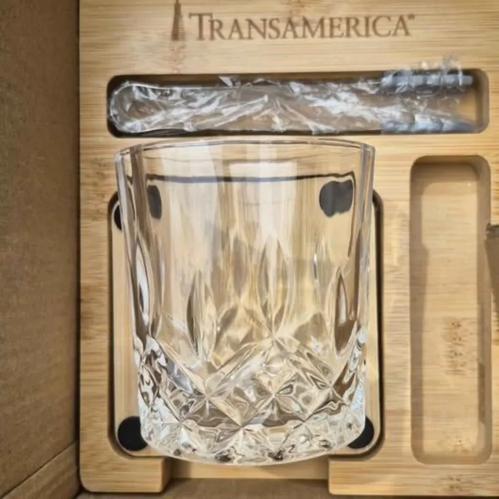 Collins Whiskey Set with Bamboo Base - New