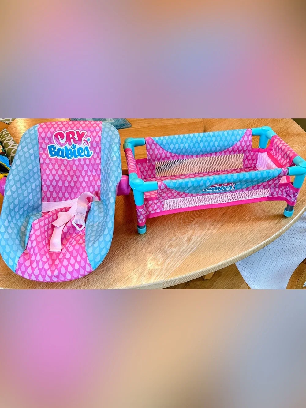 CRY BABIES Doll Carrier and Doll Crib