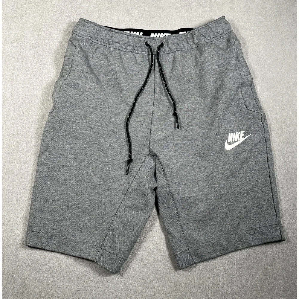2018 Nike Sportswear Tech Fleece Shorts Men Small Gray Zipped Pockets 10