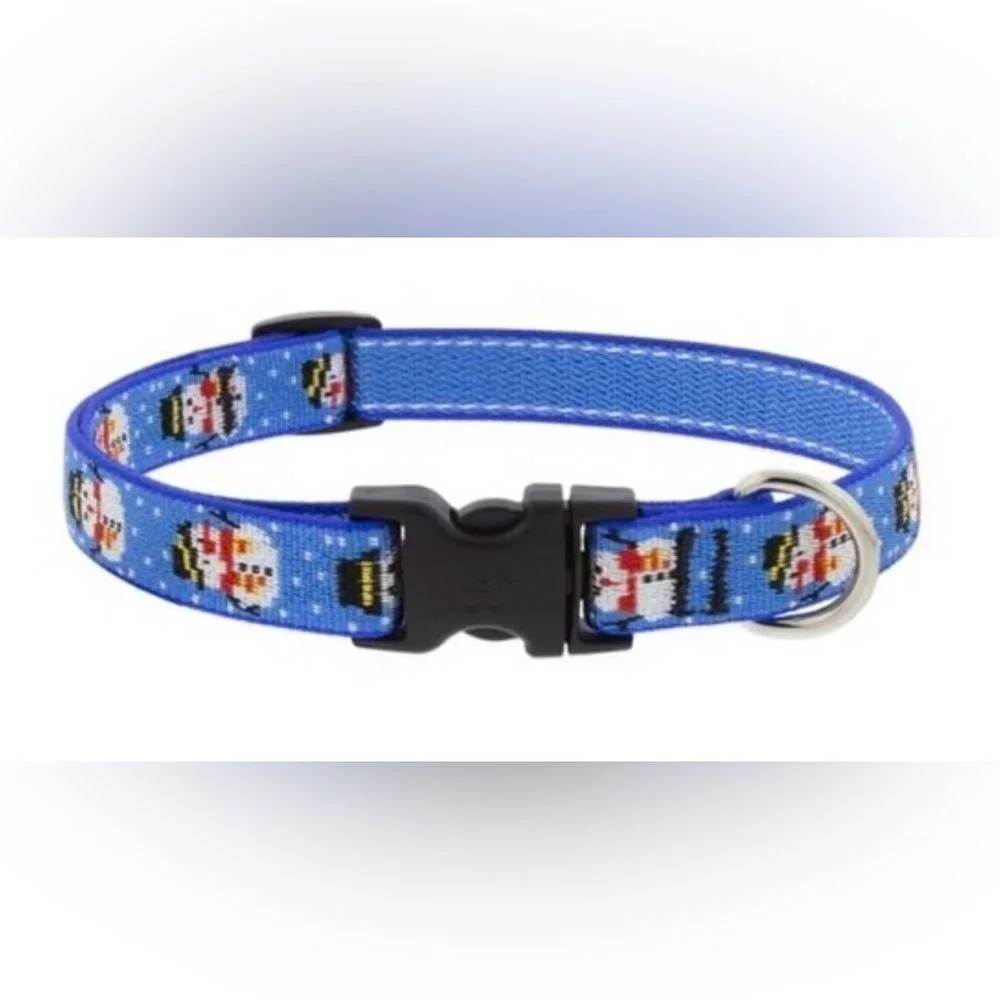 Lupine Pet Dog Collar‎ Snowman Microbatch Collar - 3/4 Inch width NWOT