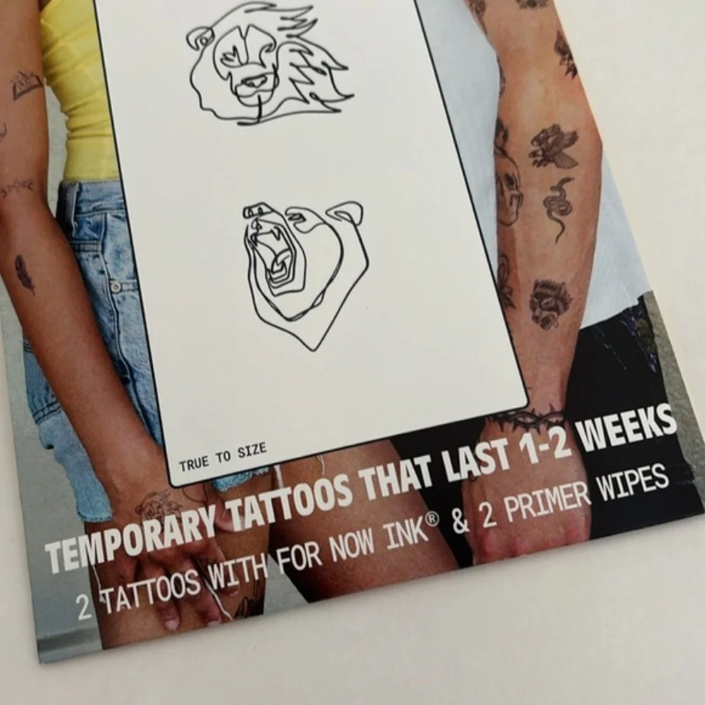Inkbox‎ Temporary Tattoos - Lion and Bear Designs 1-2 Weeks Halloween