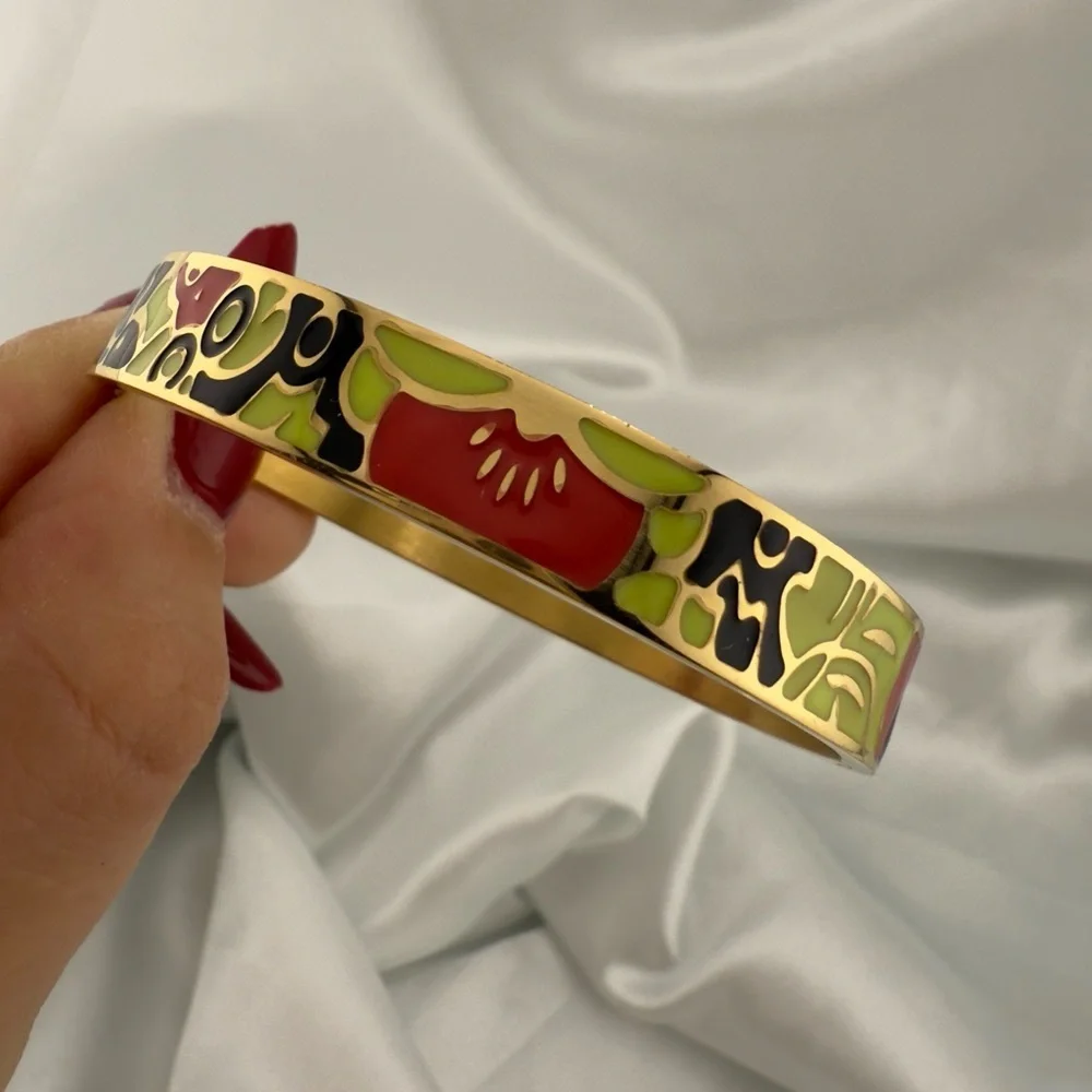 Colorful Enamel Bangle Bracelet