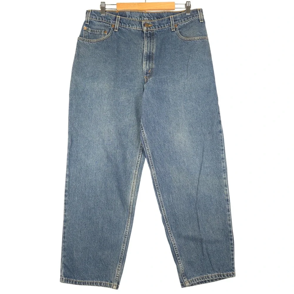 Vintage 90's Levi Strauss 570 Baggy Fit Jeans Mens 36x30 Blue Denim Pants Skater