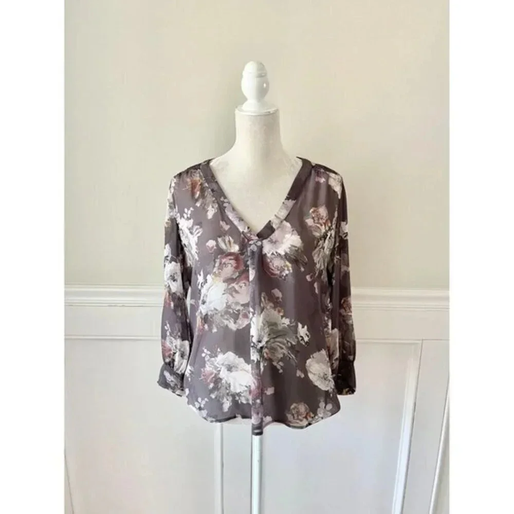 Joie Silk Floral Vneck Blouse S