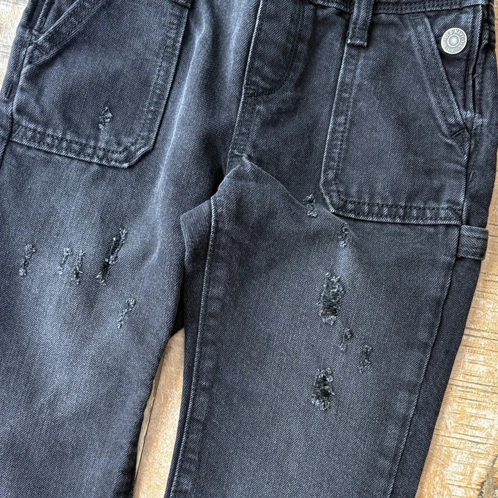 Old Navy Girls Black Denim Overalls S(6/7)