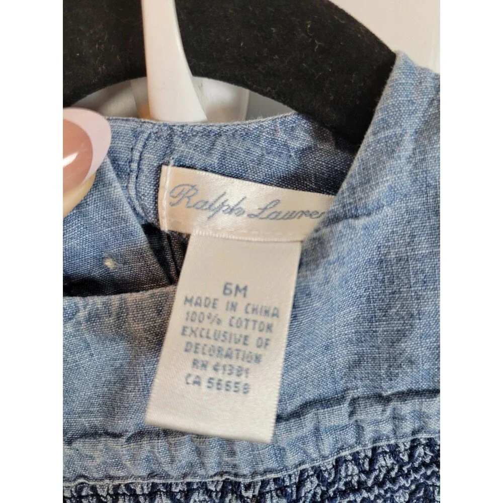 Vintage Ralph Lauren Baby Romper Size 6M 100% Cotton Natural Fabric