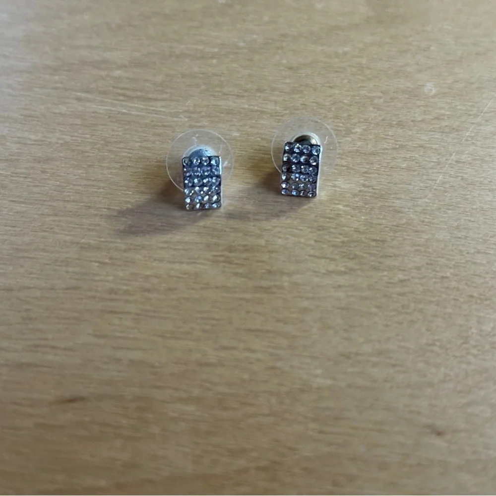 Silver Rhinestone Stud Earrings
