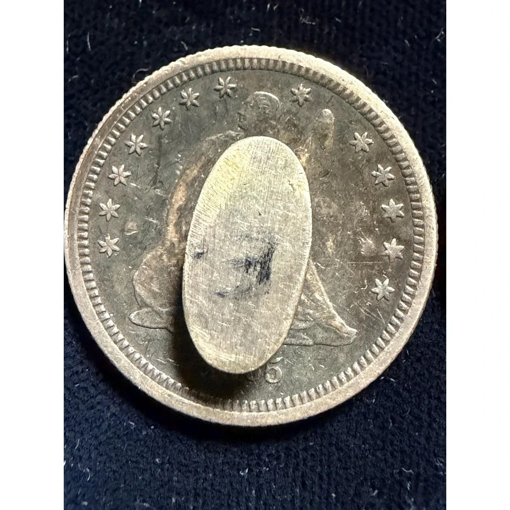 Victorian Love Token 1865 Coin Silver Half Dollar Button Studs