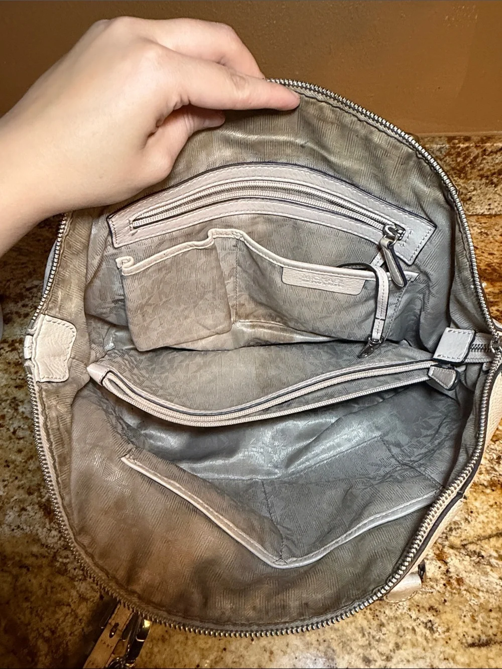 Michael Kors Blush Pink Leather Satchel with Detachable Strap