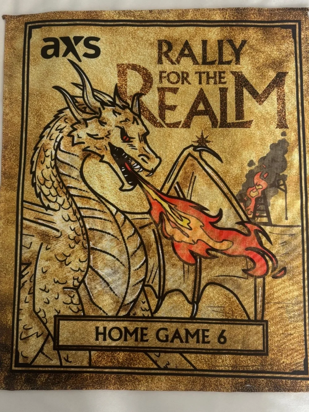Vegas Golden Knights Battle Towel Rally For The Realm Home Game 6 AXS VGK