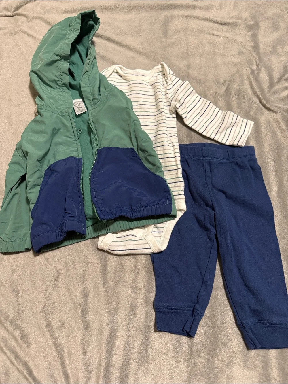 Carter's Baby Outfit Green & Navy