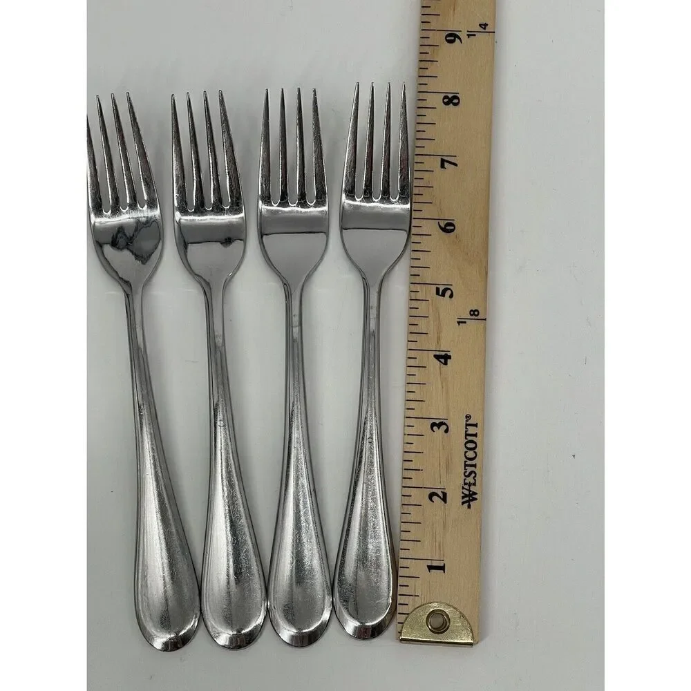 Oneida ICARUS Place Dinner Forks 8” Glossy Stainless Flatware Set Of 4