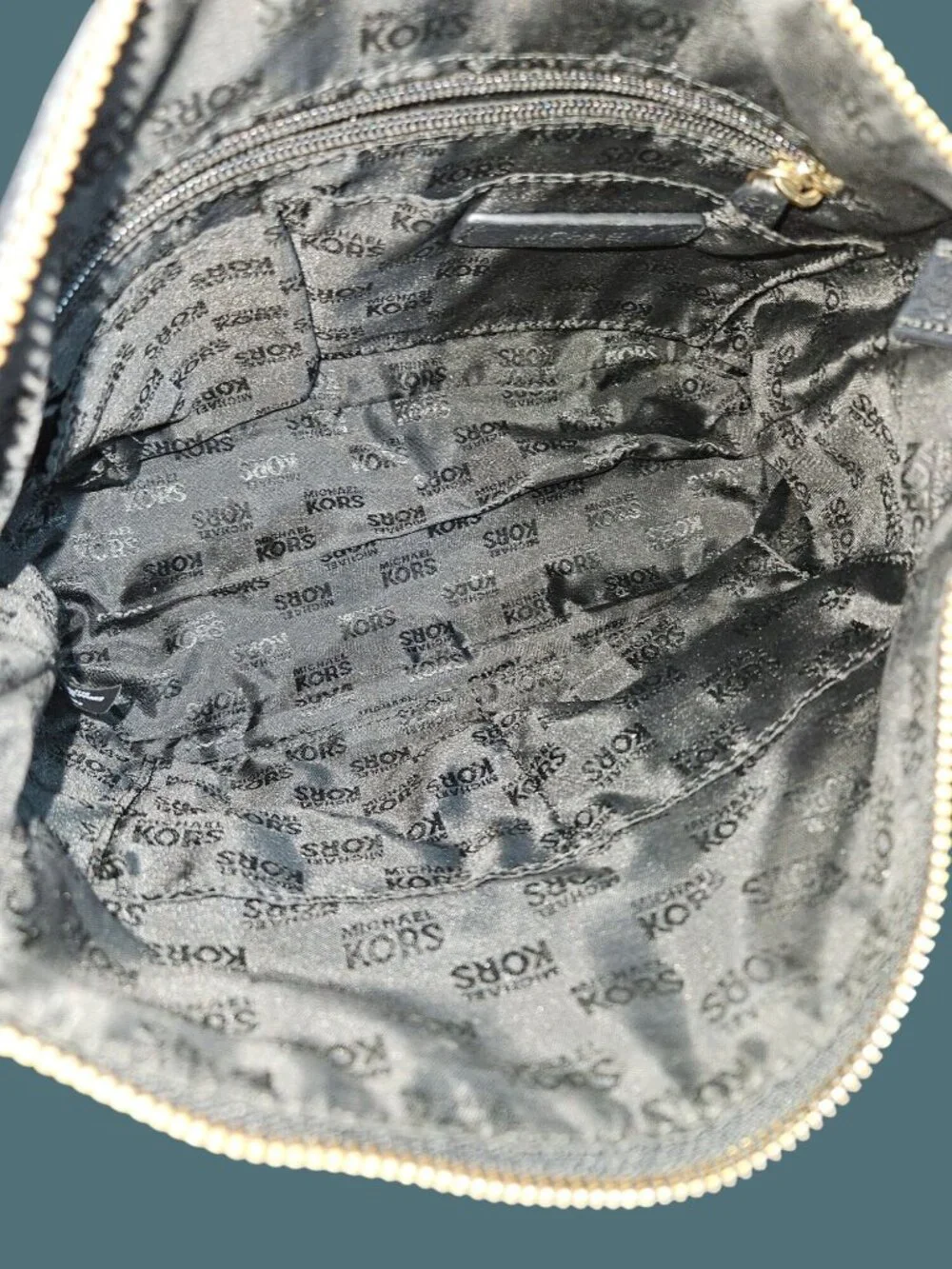 Michael Kors Rhea Black Pebbled Leather Shoulder Bag