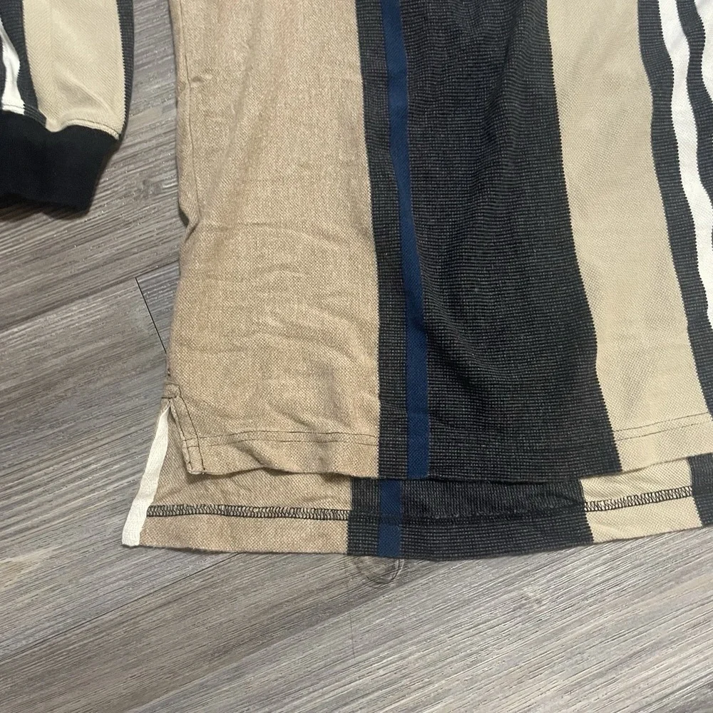 VTG 90s Chaps RALPH LAUREN Sz L Long Sleeve Striped Polo Shirt Knit Gorpcore