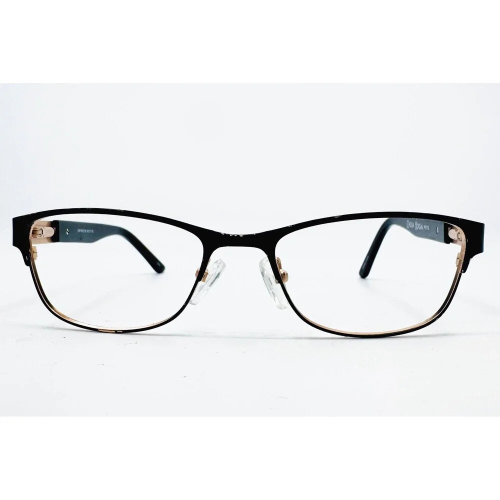 Chelsea Morgan Eyeglass Frames Womens Black Gold CMP 8000 BK 49-17-135 Petite