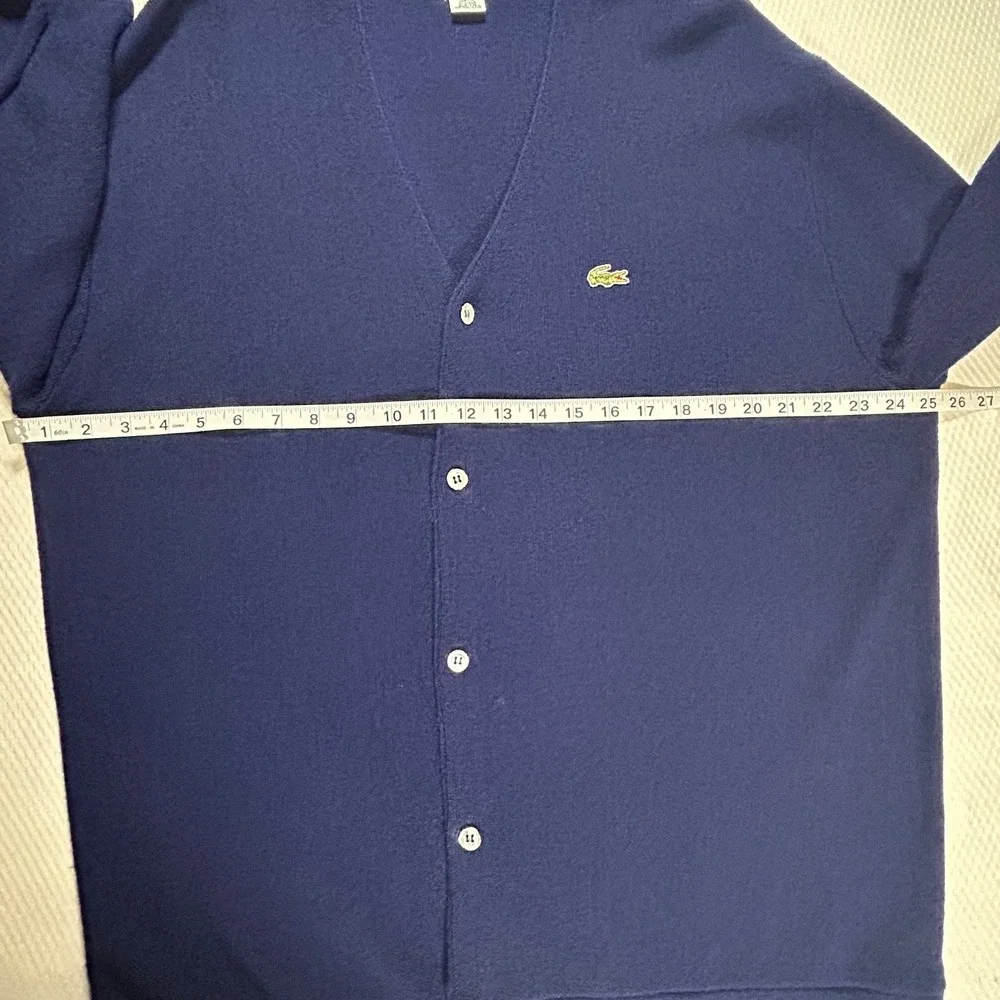 VTG 80's Izod Lacoste Navy Blue Cardigan Sweater Orlon Acrylic Big 1X USA Made