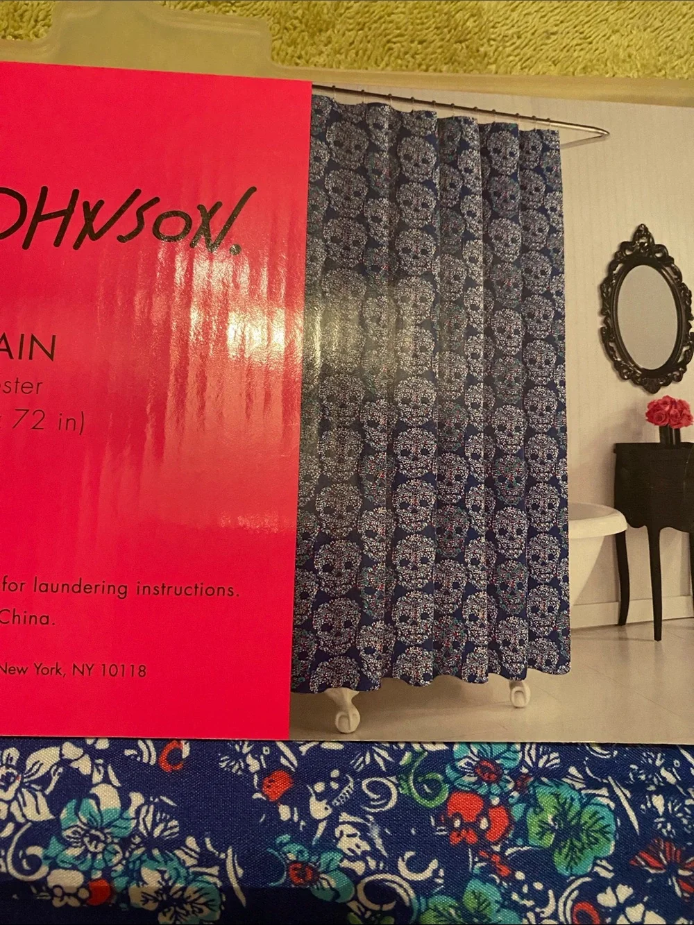 Betsey Johnson colorful stylish bathroom