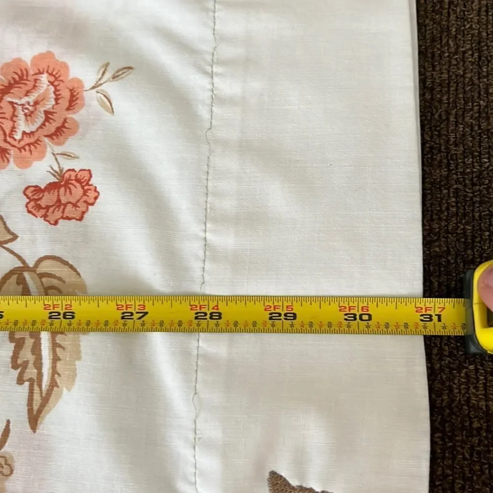 Set 2 Custom Autumn Embroidered White with Red/Brown Floral Accent Pillowcases