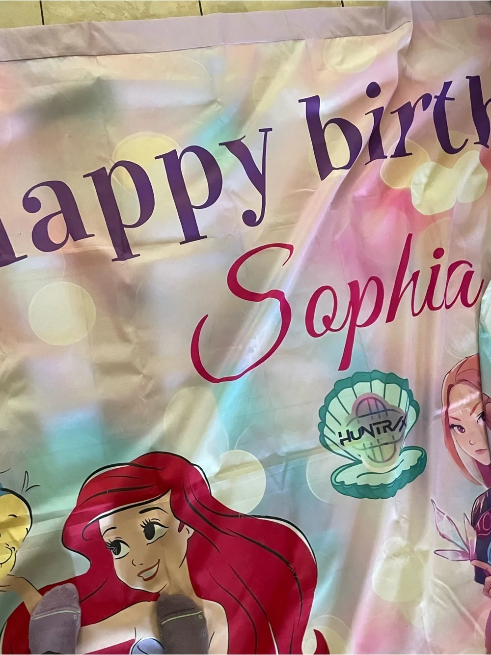 Happy Birthday Backdrops Personalized Sophia, little mermaid, kpop