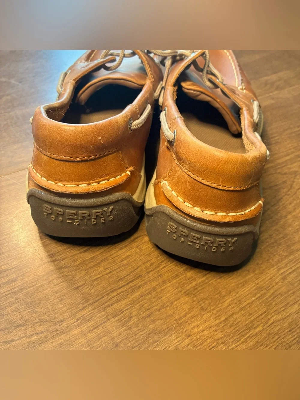 Sperry Top Sider Tarpon Tan Leather Boat Shoe Brown 10 Eye Lace Up A2061317