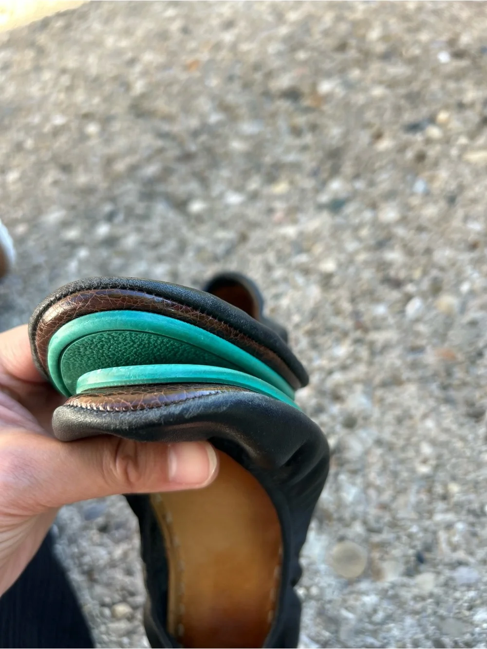 Tieks by Gavrieli California Black Leather Ballet Flats Shoes Size 7 Slip On