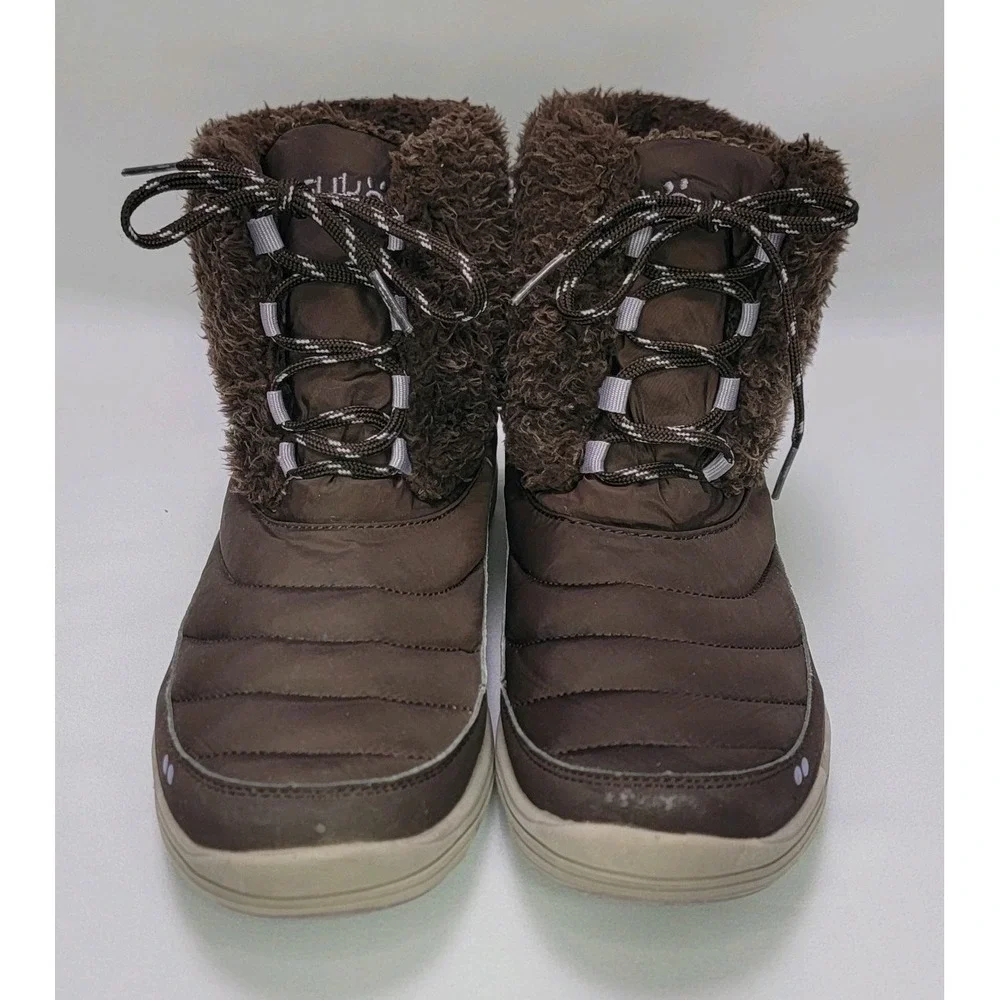 Ryka Women's Winter Boots Size 9 Brown Faux Fur Lined‎ Lace Up