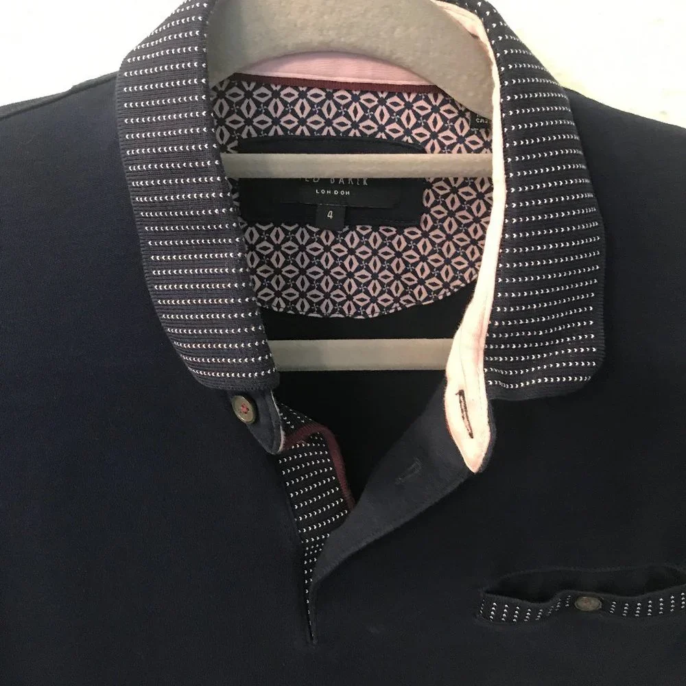 Ted Baker Rickee Polo Blue/Pink Detail SZ L (4)