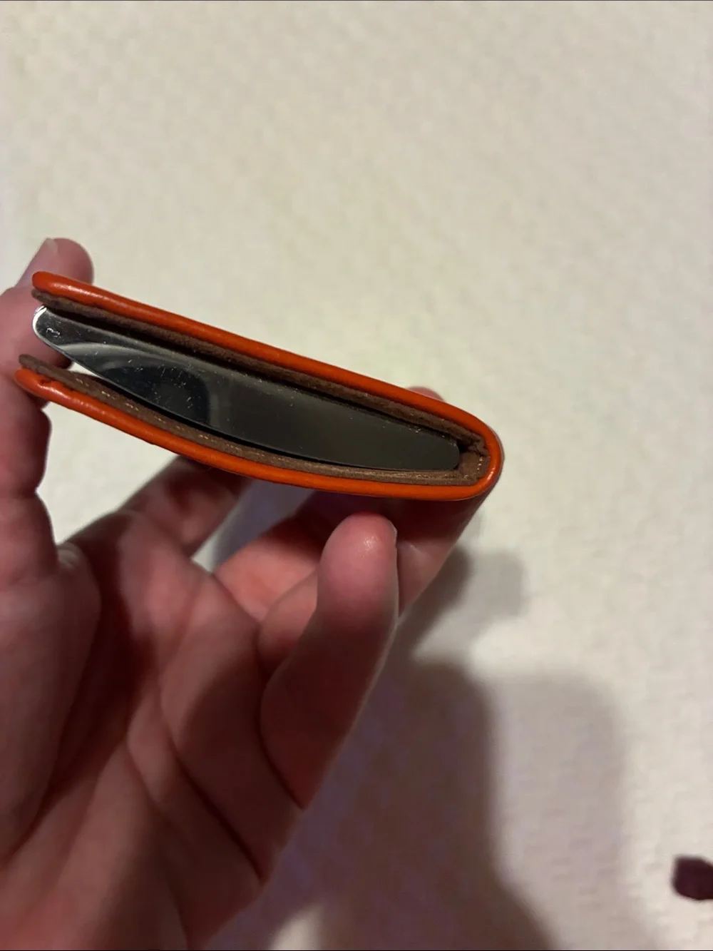 Firenze  Leather orange Card Holder